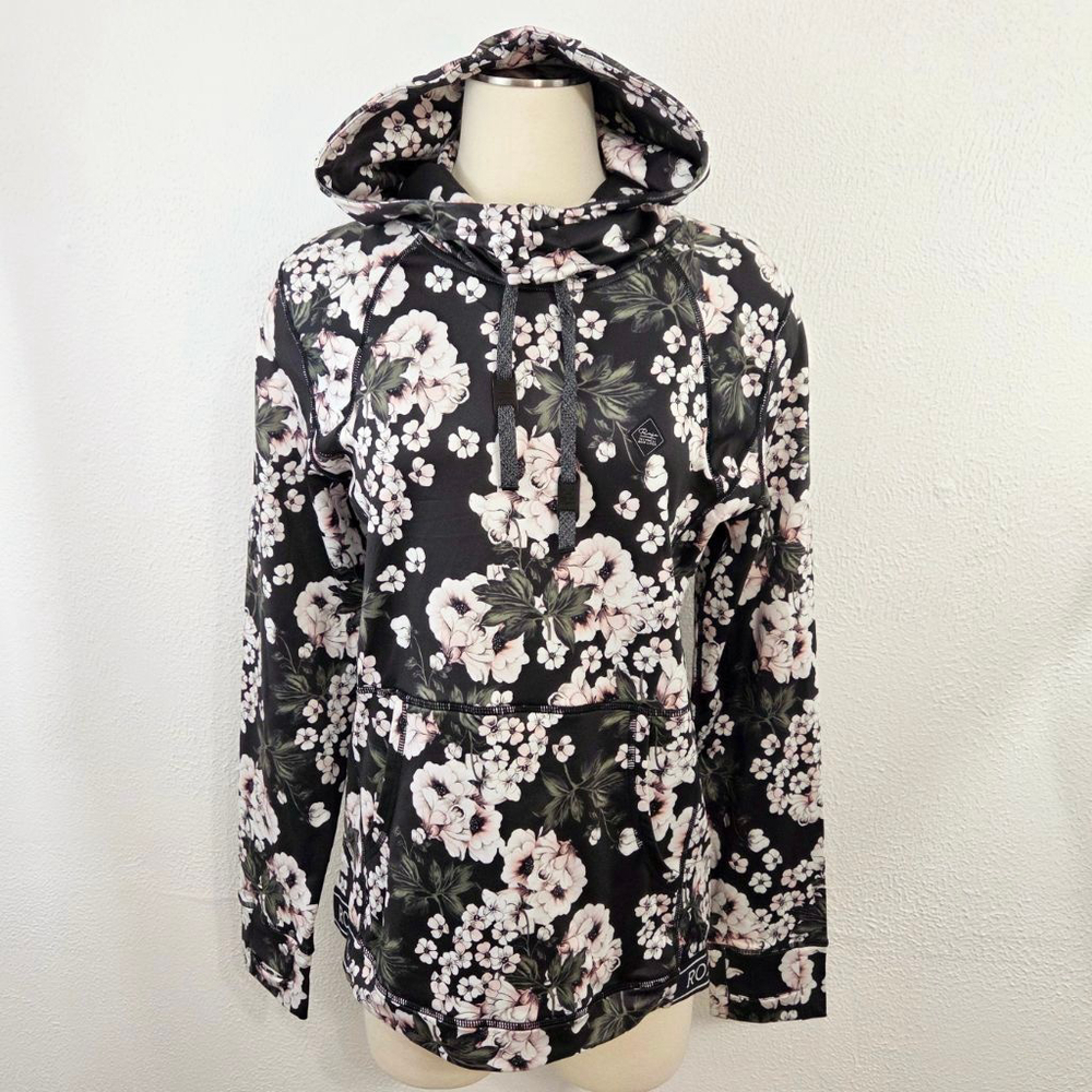 Rojo Outerwear Splendid Base Layer Hood floral hoodie pink black medium